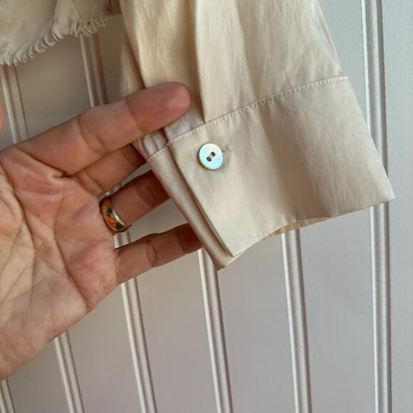 Vince Drawstring Hem Lapel Blouse Shirt Size 2 | Business Office Outfit - Picture 8 of 12